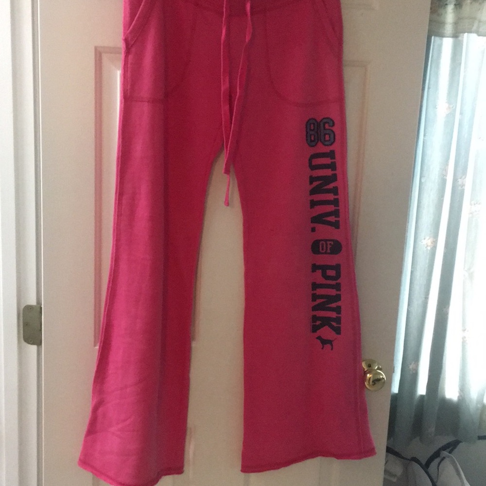 Pink brand hot pink size large flare logo sweats